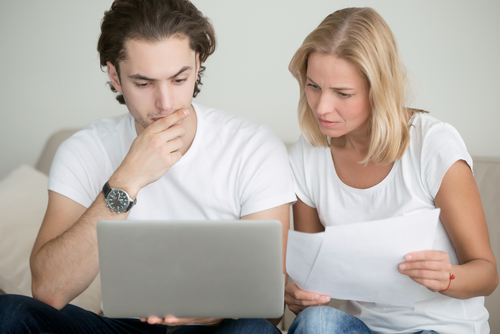 Couple doing tax deductions
