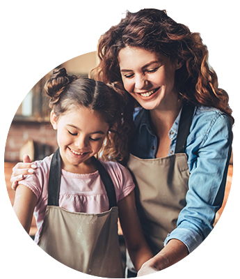 business owner with daughter