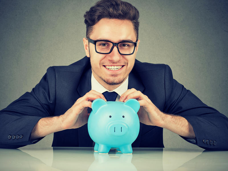 businessman with piggy bank