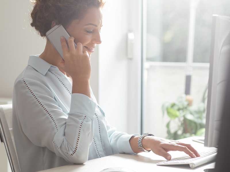 woman in phone