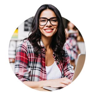 Girl Smiling Laptop